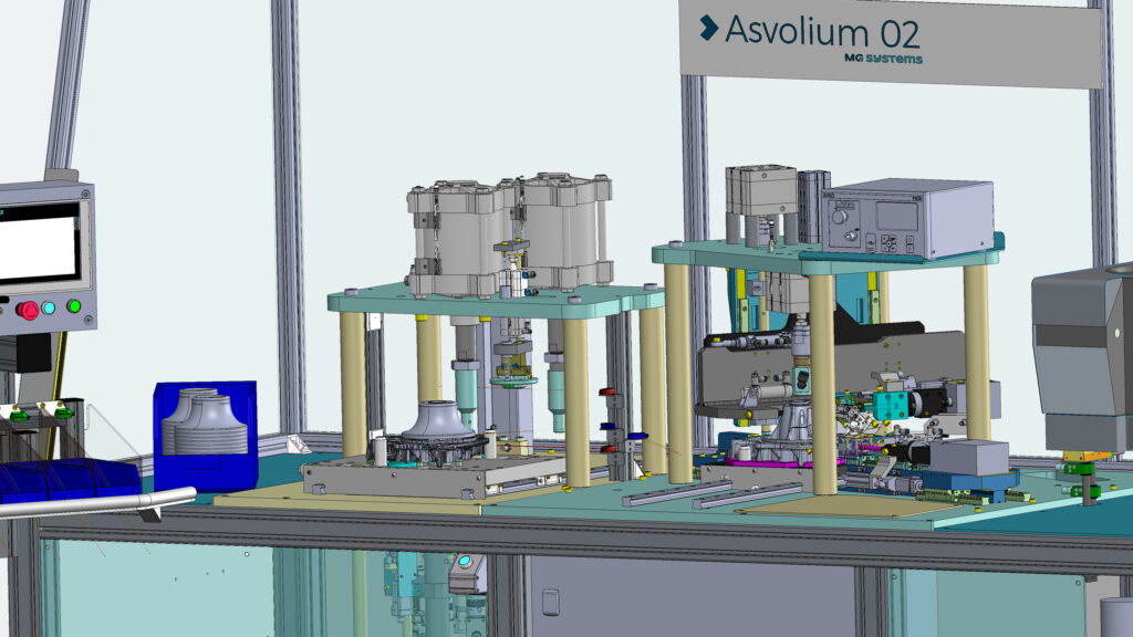 Asvolium 02 machine spéciale qui fait l’assemblage et le contrôle de pièces automobiles